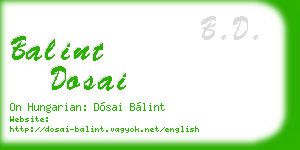 balint dosai business card